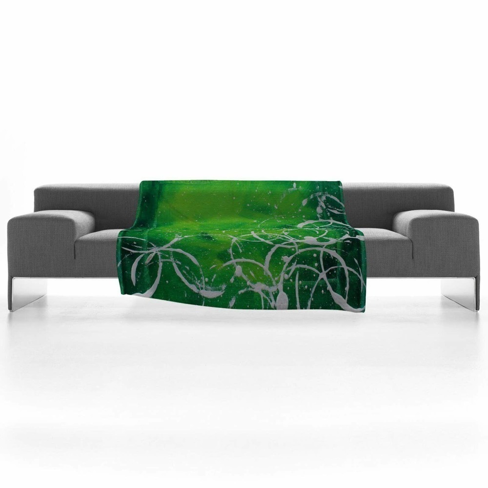 Deny Designs Madart Inc. Richness Of Color Green Fleece Throw Blanket, 50x60 New
